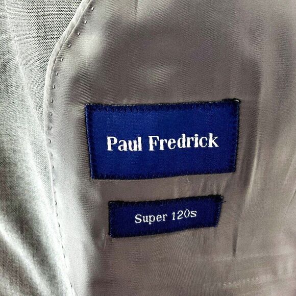 Paul Fredrick Super 120s Wool 2 Button Blazer 42L Or Slim Fit 44L Gray - Picture 7 of 10
